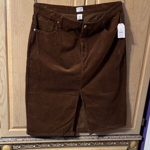 Time and Tru Brown Corduroy Skirt
